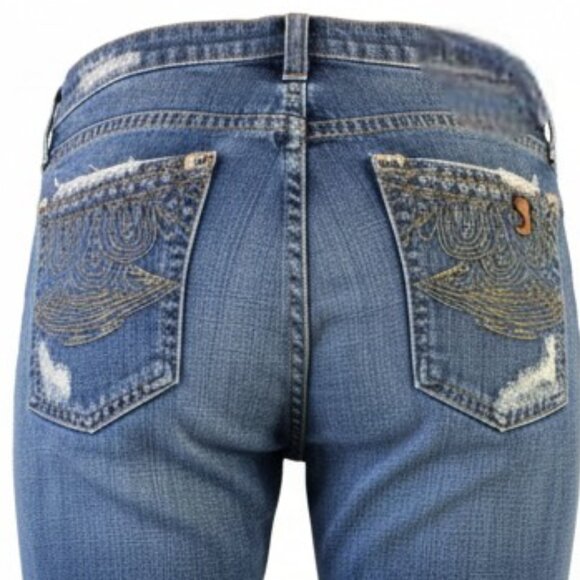 Joe’s Vintage Series 1971, Distressed, Boot Cut Size 26 30"x32.5" - Picture 3 of 8